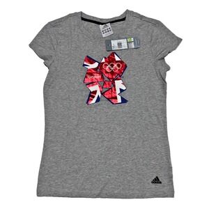 Adidas Womens T Shirt Size Medium 2012 London Olympics Gray Red Blue Foil NWT
